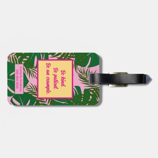 Étiquette À Bagage Vacances de validation Pinky (Dos horizontal)