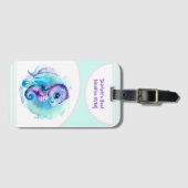 Étiquette À Bagage Vacances d'été à cheval de mer mignonne fille pers (Devant Horizontal)