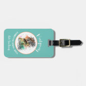 Étiquette À Bagage Vacances d'été en famille Turquoise (Devant horizontal)