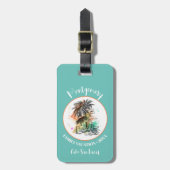 Étiquette À Bagage Vacances d'été en famille Turquoise (Devant Vertical)