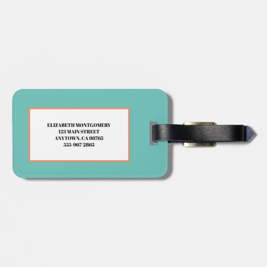 Étiquette À Bagage Vacances d'été en famille Turquoise (Dos horizontal)