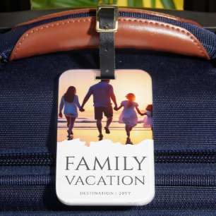 Étiquette À Bagage Vacances en famille élégantes   Photo de voyage en