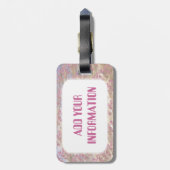 Étiquette À Bagage Vacances en rose (Dos Vertical)