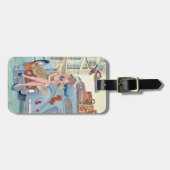 Étiquette À Bagage Vacances Fille Voyage Paris | Balise de bagage (Devant horizontal)