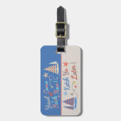 Étiquette À Bagage Vacances Plage | Funny Nautical Pun | Bateaux à vo (Devant Vertical)