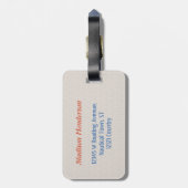 Étiquette À Bagage Vacances Plage | Funny Nautical Pun | Bateaux à vo (Dos Vertical)