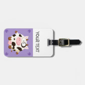 Étiquette À Bagage Vache à cercles mignons (Devant horizontal)