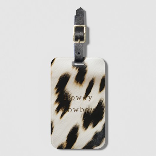 Étiquette À Bagage Vache blanche noire (Devant Vertical)
