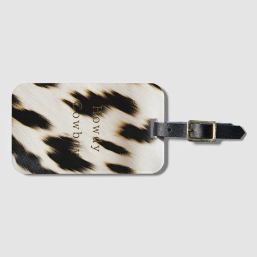 Étiquette À Bagage Vache blanche noire (Devant Horizontal)