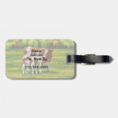 Étiquette À Bagage Vache de Guernesey et veau mignon dans les pâturag (Dos horizontal)