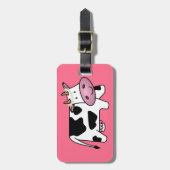 Étiquette À Bagage Vache debout avec marguerites (Devant Vertical)