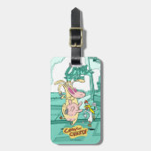 Étiquette À Bagage Vache et poulet à courir graphique (Devant Vertical)