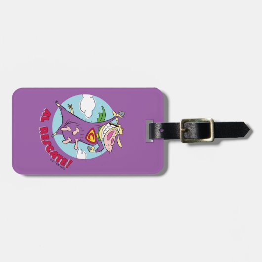 Étiquette À Bagage Vache et poulet Super Vache Al Rescate! (Devant horizontal)