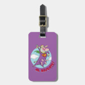 Étiquette À Bagage Vache et poulet Super Vache Al Rescate! (Devant Vertical)