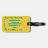 Étiquette À Bagage Vache mignonne avec cabot Personnalisé (Dos horizontal)