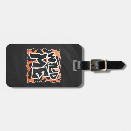 Étiquette À Bagage Vache Noir et Orange Wild Me (Devant horizontal)