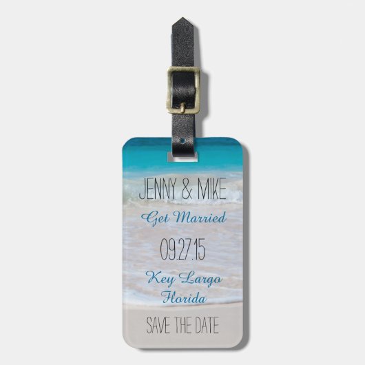 Étiquette À Bagage Vaches côtières Destination Mariage Enregistrer la (Devant Vertical)