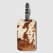 Étiquette À Bagage Vachette à crème Brown occidentale (Devant Vertical)