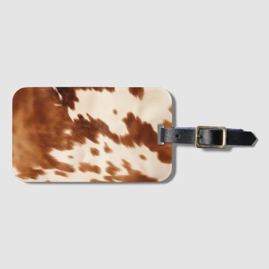 Étiquette À Bagage Vachette à crème Brown occidentale (Devant Horizontal)