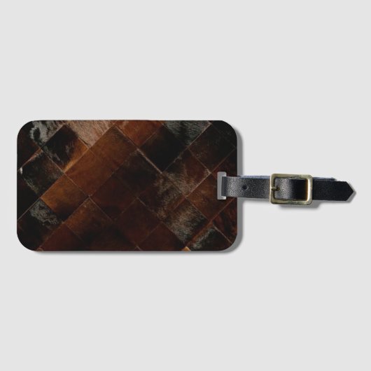 Étiquette À Bagage Vachette Brown rustique (Devant Horizontal)