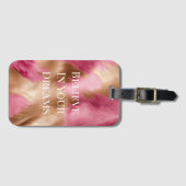 Étiquette À Bagage Vachette de cowgirl en or rose de l'Ouest (Devant Horizontal)