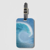 Étiquette À Bagage Vague Bleue Artistique (Devant Vertical)