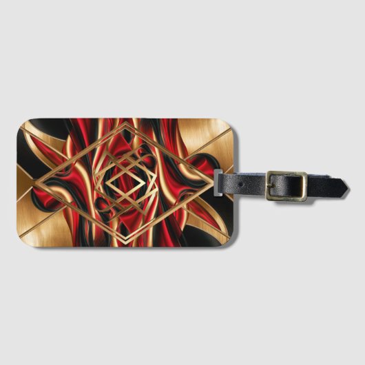 Étiquette À Bagage Vagues de diamant d'or (Devant Horizontal)