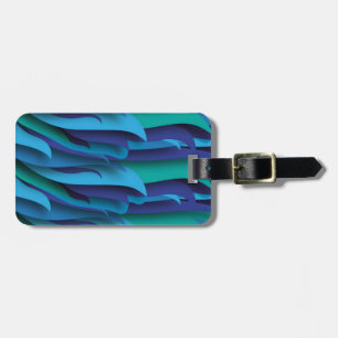 Étiquette À Bagage Vagues de différentes couleurs du bleu au vert