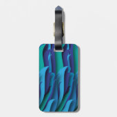 Étiquette À Bagage Vagues de différentes couleurs du bleu au vert (Dos Vertical)