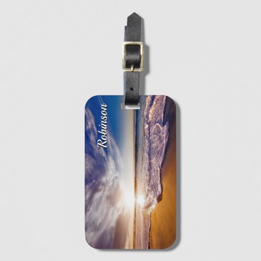 Étiquette À Bagage Vagues de plage personnalisées (Devant Vertical)