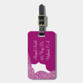 Étiquette À Bagage Vagues d'empreinte manuscrite (Devant Vertical)