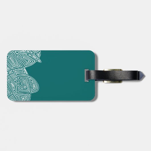 Étiquette À Bagage Vagues d'empreinte manuscrite (Dos horizontal)