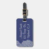 Étiquette À Bagage Vagues d'empreinte manuscrite (Devant Vertical)