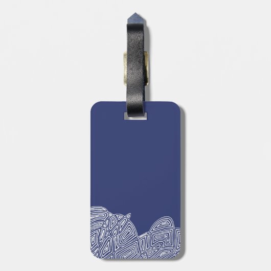 Étiquette À Bagage Vagues d'empreinte manuscrite (Dos Vertical)