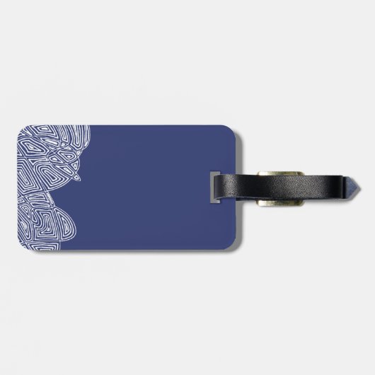 Étiquette À Bagage Vagues d'empreinte manuscrite (Dos horizontal)