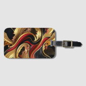 Étiquette À Bagage Vagues d'or (Devant Horizontal)