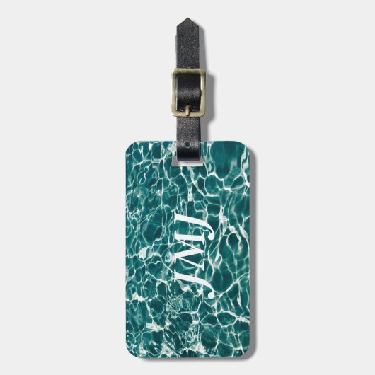 Étiquette À Bagage Vagues fraîches de piscine (Devant Vertical)