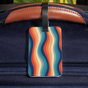 Étiquette À Bagage Vagues Rétro Colorées Vintage
