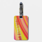 Étiquette À Bagage vagues rose orange et jaune (Dos Vertical)