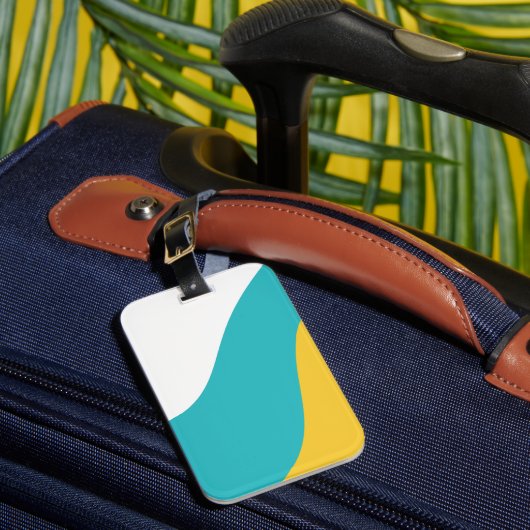 Étiquette À Bagage Vagues simples - Turquoise et Jaune (Insitu Rectoal 1)