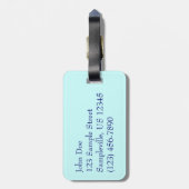 Étiquette À Bagage Vagues sur la plage bleu turquoise Océan (Dos Vertical)