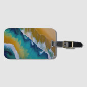 Étiquette À Bagage Vagues sur une plage de sable (Devant Horizontal)