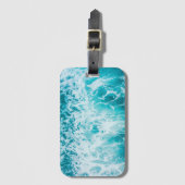 Étiquette À Bagage Vagues tropicales de l'océan bleu (Devant Vertical)