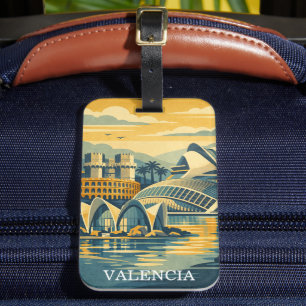 Étiquette À Bagage Valence Espagne Vintage - Minimaliste Coloré