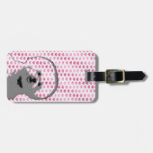 Étiquette À Bagage Valentines - silhouette de Bichon Frise (Devant horizontal)