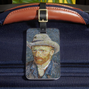 Étiquette À Bagage Van Gogh Autoportrait Gris Sens Casquette Peinture
