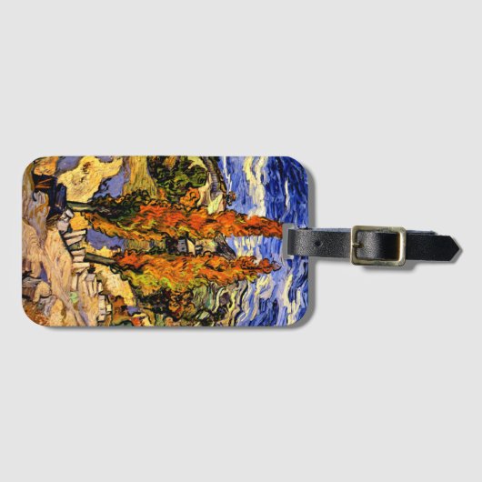 Étiquette À Bagage Van Gogh - Deux peupliers sur une colline (Devant Horizontal)
