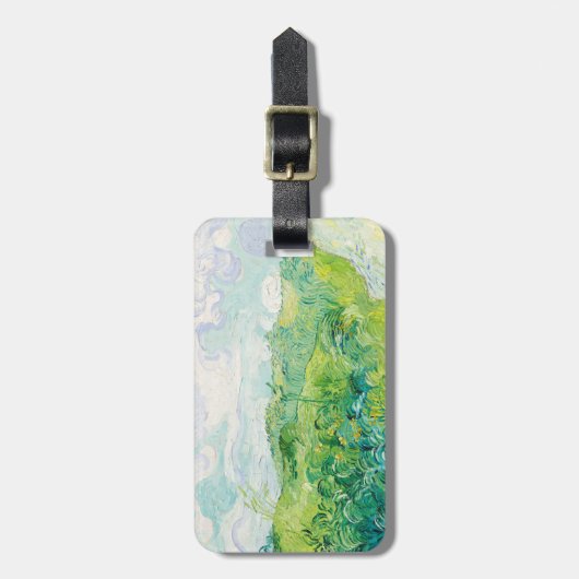 Étiquette À Bagage Van Gogh Green Blé Fields Auvers. Impressionnisme (Devant Vertical)
