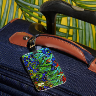 Étiquette À Bagage Van Gogh - Les Iris, peinture florale,