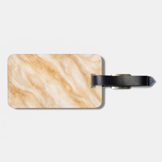 Étiquette À Bagage Vanilla Milkshake Marble Texture (Dos horizontal)